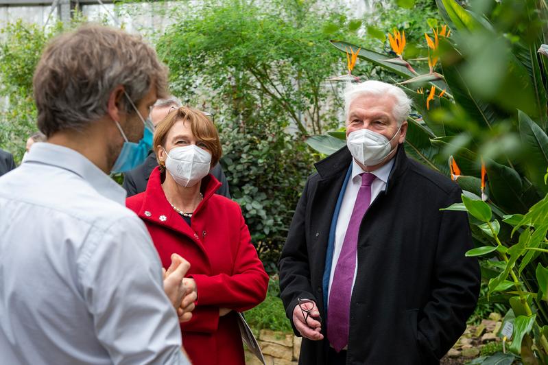 Besuch von Bundespräsident Frank-Walter Steinmeier am 24. März 2021 im Botanischen Garten Berlin.