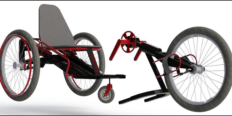 The new design combines the functions of sports equipment and wheelchair. 