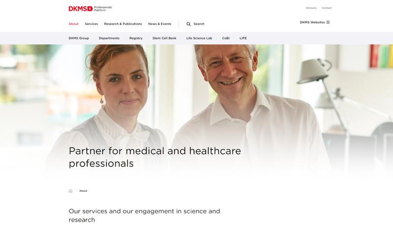 Die neue DKMS Professionals Platform bietet Informationen für Ärzt:innen, Pflegekräfte und Wissenschaftler:innen rund um die hämatopoetische Stammzelltransplantation. 