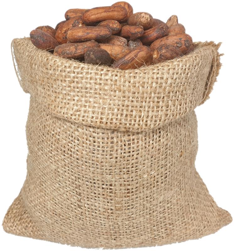 Bag with cocoa beans