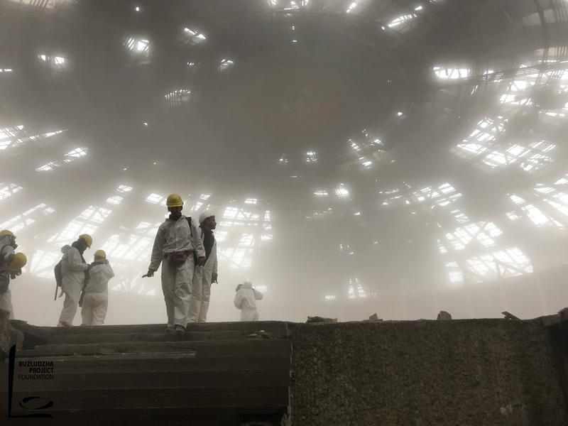 Clouds pass through the Buzludzha monument.