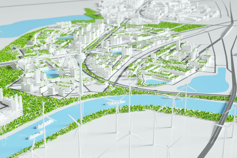Vision 2050: Stadtlandschaft in einer klimaneutralen Industriezukunft (Videoausschnitt)