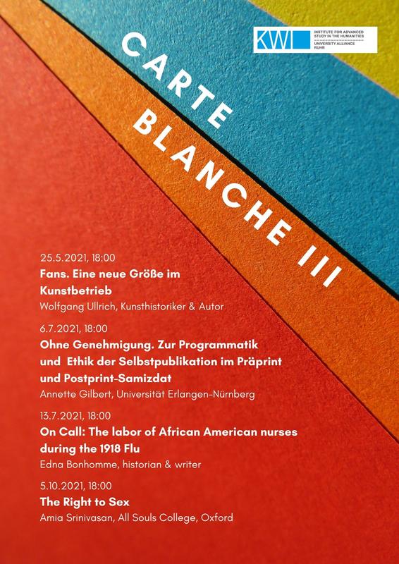 Plakat Vortragsreihe Carte Blanche III 