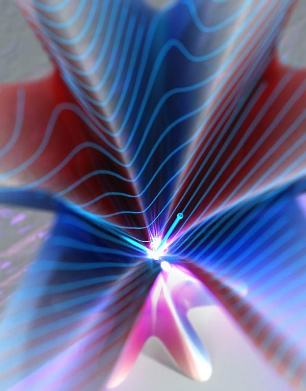 Scientists observe a new kind of light emission when electrons in topological insulators abruptly reverse their direction of motion. 