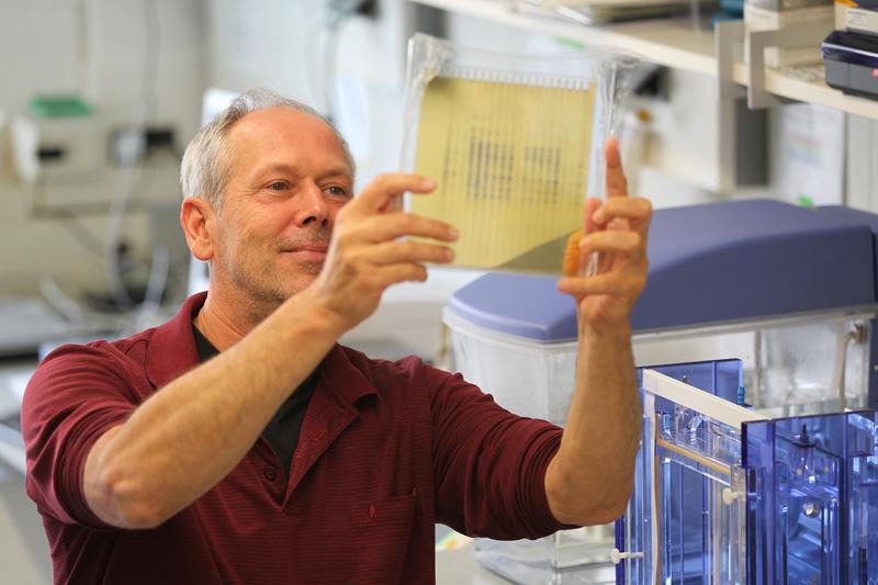 Klaus Jürgens, Meeresbiologe am IOW, koordiniert die DAM-Pilotmission "MGF Ostsee", bei der auch molekulare Methoden zur Analyse von Wassersäule, Sediment und Bodenlebewesen zum Einsatz kommen.