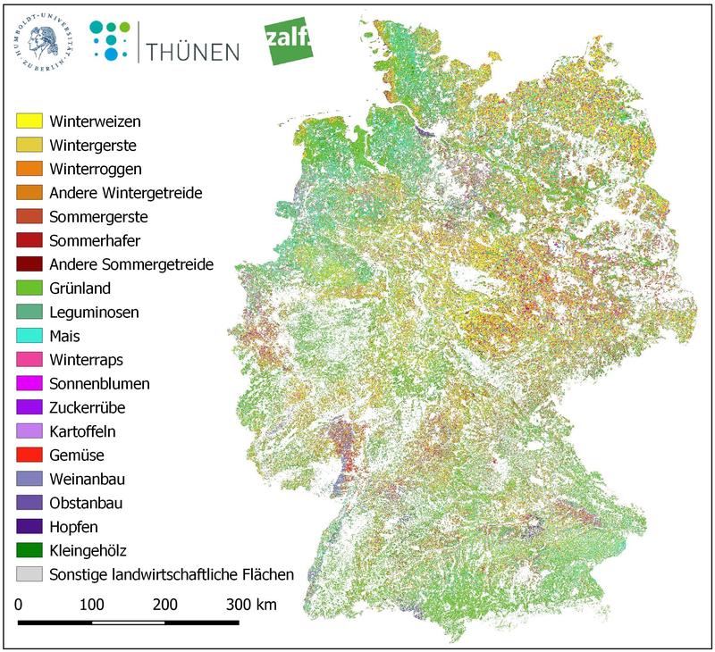 Zoomable map of agricultural use in Germany for the year 2019