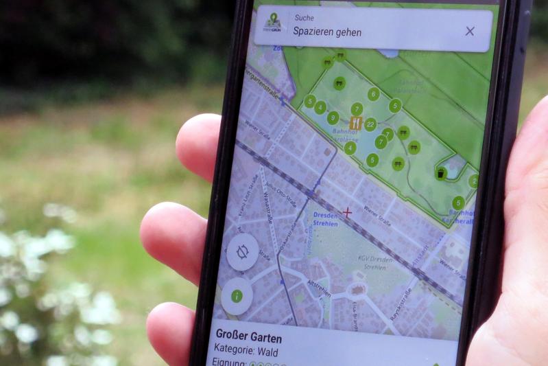 Mit der meinGrün-App lässt sich diejenige Grünfläche finden, die am besten zu den eigenen Bedürfnissen passt.