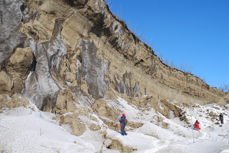 Batagai-Permafrost-Abbruch in Sibirien.