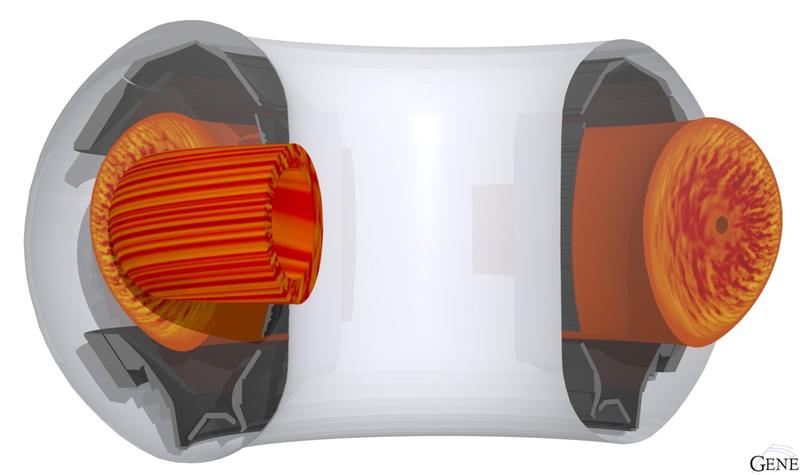 Plasma simulations and modelling - here the simulation of turbulence in the plasma of IPP's ASDEX Upgrade facility - have improved dramatically in recent years. 