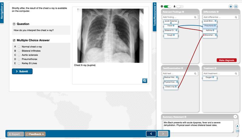 Medizinstudierende üben mit den interaktiven Szenarien klinische Entscheidungskompetenz.