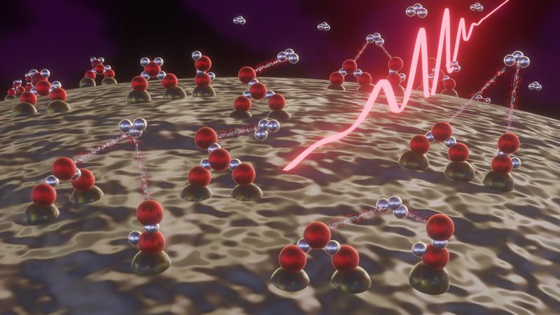 Trihydrogen ions (H3+) can be formed by subjecting water molecules adsorbed to nanoparticles to intense laser light. The experiments mimic the conditions found in outer space. 