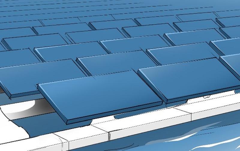 Example of a possible system design for floating PV. In the "PV2Float" project, several different designs and substructures are implemented on an open pit lake. 