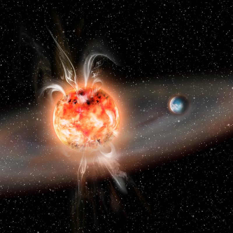 Kleine Sterne brechen aktiv aus und stoßen Partikel aus, die die Atmosphären von sie umkreisenden Planeten verändern und verdampfen können. Neue Erkenntnisse deuten darauf hin, dass extreme Strahlungsausbrüche bevorzugt in hohen Breitengraden auftreten. 