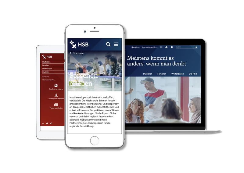 Der neue Online-Auftritt der Hochschule Bremen lässt sich bequem bedienen, egal ob auf dem Computer, Smartphone oder Tablet. 