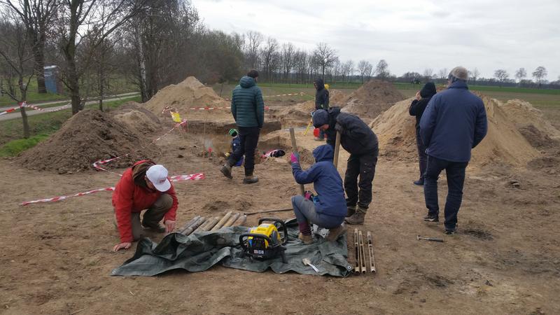 Archäologische Grabung bei Lichtenberg im Frühjahr 2019.