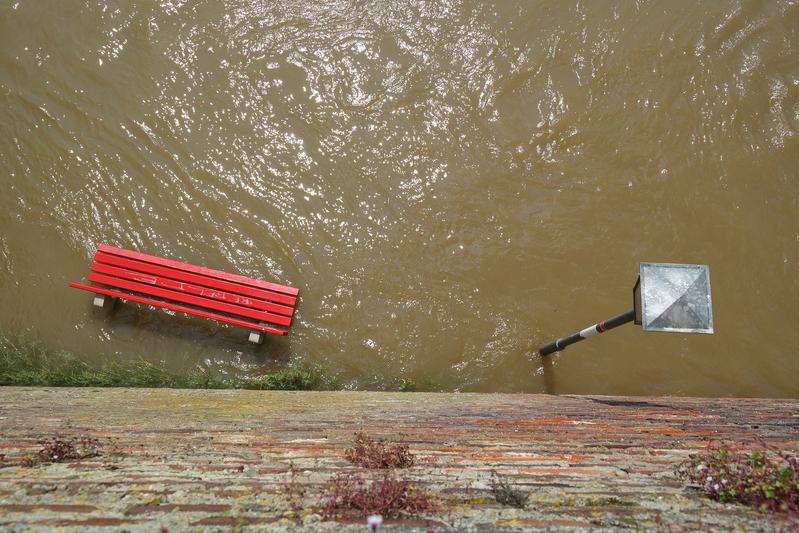 Hochwasser in einer Stadt