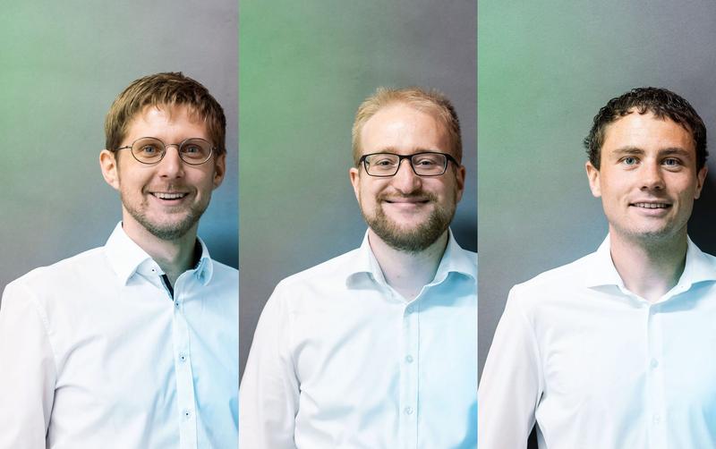 Das Gründerteam der Sensific GmbH: Dr. Daniel Geiger, Dr. Jonas Pfeil und Dr. Tobias Neckernuß. Alle sind Alumni der Universität Ulm