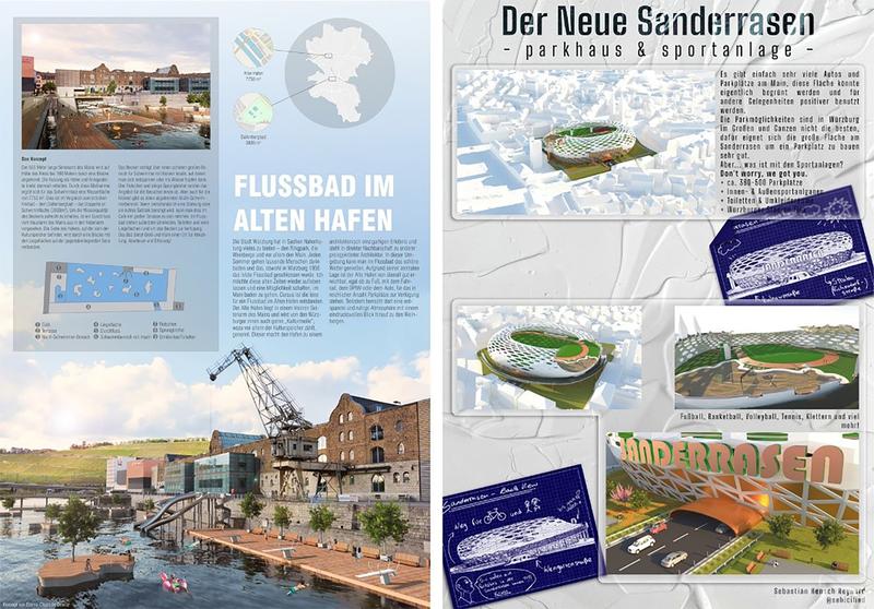 Ob ein Flussbad oder eine futuristische Sportanlage - der Kreativität waren keine Grenzen gesetzt.