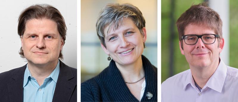 Sie leiten die neue ZiF-Forschungsgruppe (v.li.): Ökonom Prof. Dr. Herbert Dawid, Juristin Prof’ in Dr. Sabine Gless und Ökonom Prof. Dr. Gerd Muehlheusser.