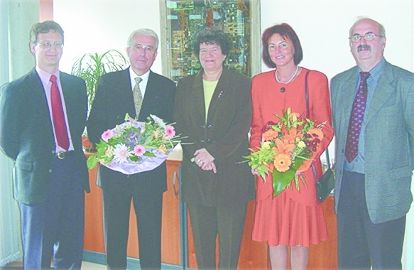 Wissenschaftsministerin übergab Bestellungsurkunden an neue Hochschulleitung und verabschiedete bisherigen Rektor herzlich: (v.l.) Prof. Schmager, Prof. Bornkessel, Prof. Schipanski, Prof. Beibst, Prof. Voß