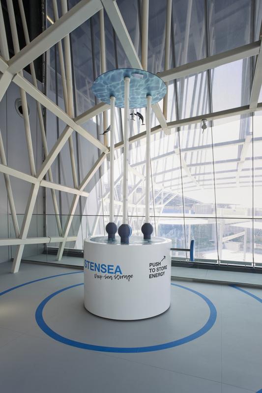 3D-Miniaturen der StEnSea-Anlagen als Ausstellungsstück auf der Expo 2020 in Dubai.