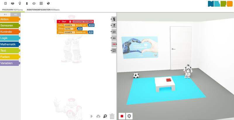 Die erste 3D-Simulation des Roboters NAO für die Open-Source-Plattform »Open Roberta Lab« ist online und kostenfrei verfügbar.