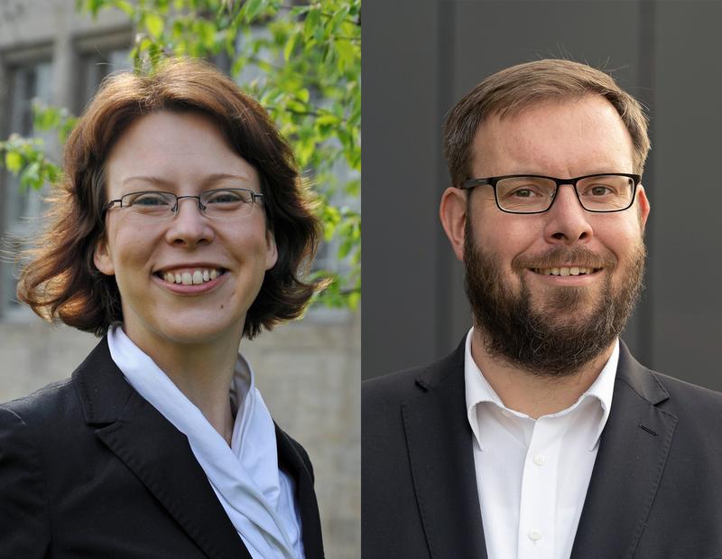 Die Projekte der Theologin Prof. Dr. Miriam Rose (links) und des Physikers Dr. Thomas Kaiser (rechts) wurden ausgezeichnet.