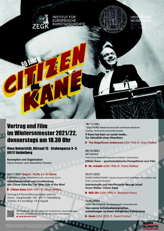 Plakat "80 Jahre Citizen Kane"