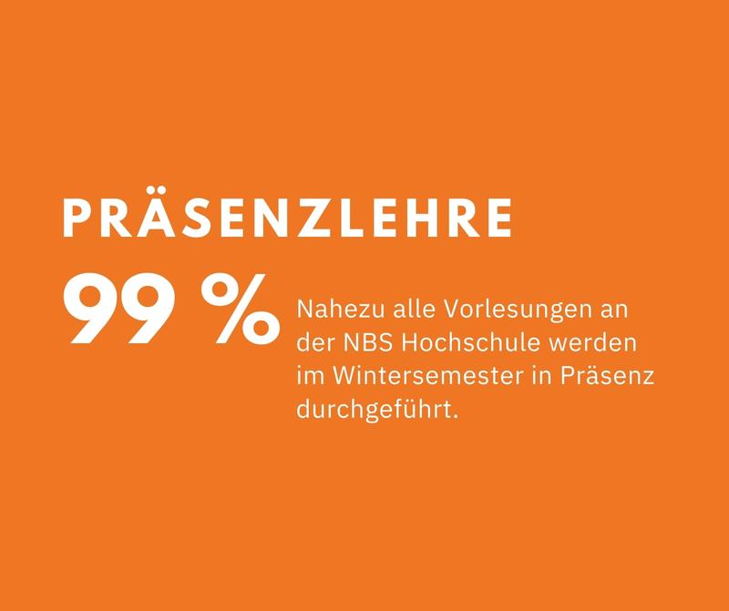 Kein Anlass für Frust für Studierende der NBS Hochschule in Hamburg: Nahezu alle Vorlesungen finden in Präsenz statt.