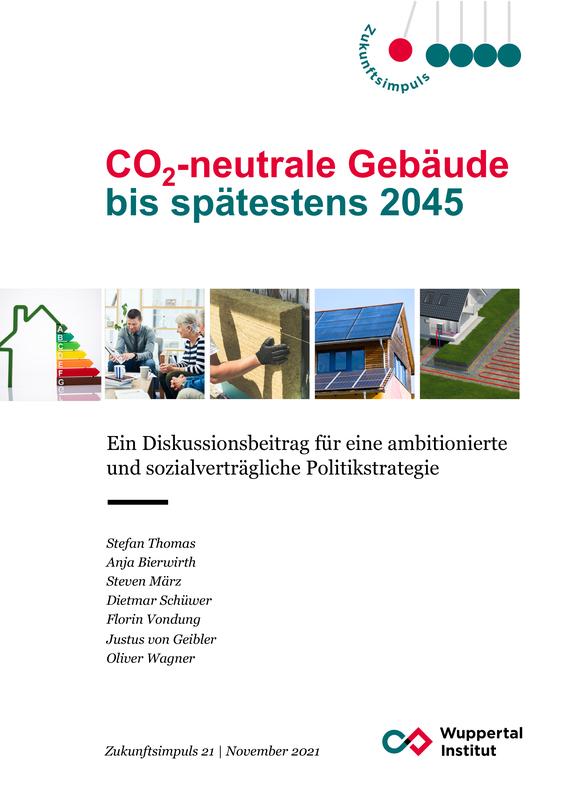 Cover Zukunftsimpuls „CO2-neutrale Gebäude bis spätestens 2045 – eine ambitionierte und sozialverträgliche Politikstrategie“