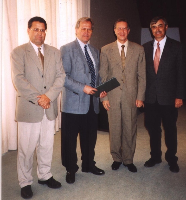 Nach der Unterzeichnung der Kooperationsurkunde (von links) Professor Bencherifa, Präsident Ruppert und sein Amtskollege Professor Benabdellah sowie Professor Popp