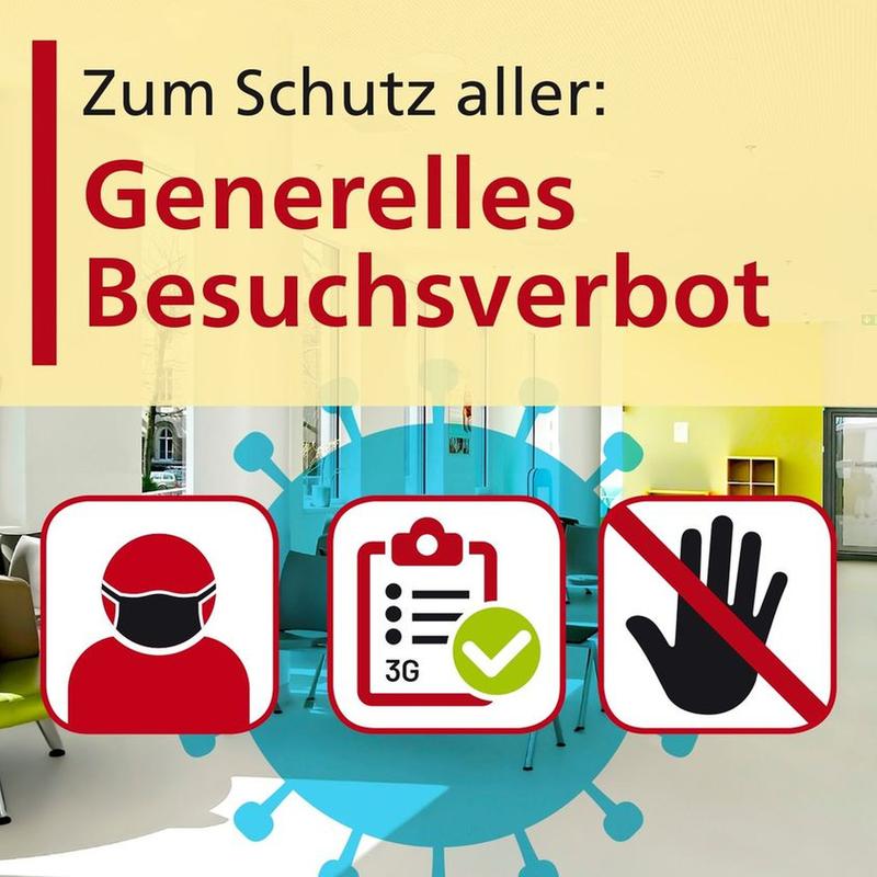 Ab Montag, 8. November 2021, gilt für alle Kliniken und Stationen ein Besuchsverbot. 