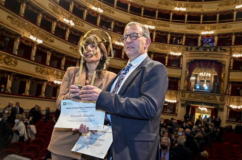 Award ceremony with Markus Antonietto and Marcella Bonchio at La Scala in Milan