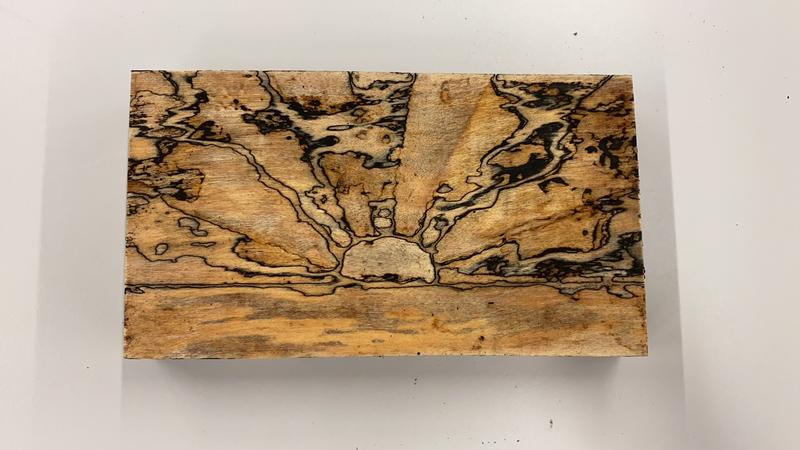 In einem speziell entwickelten Verfahren ist es dem Team um Francis Schwarze gelungen, den Marmorierungsprozess verschiedener Holzarten zu steuern und so Bilder wie einen Sonnenuntergang im besiedelten Holz zu erzeugen.