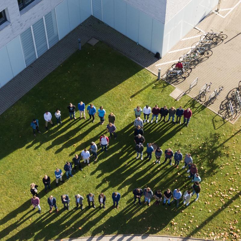 Drone photo celebrating the 25th anniversary of the LPBF patent.