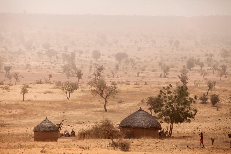 Ein typisches Dorf der Sahelzone in Niger