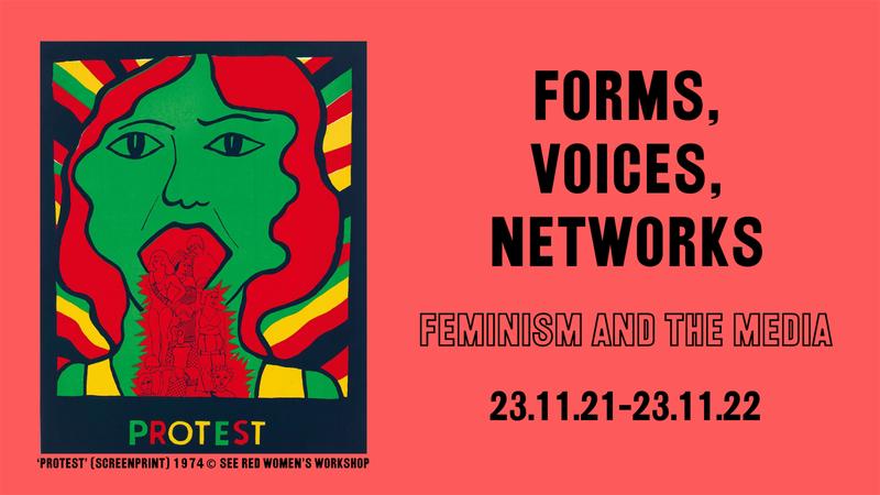 Key Visual zur Ausstellung "Forms, Voices, Networks: Feminism and the Media" des Deutschen Historischen Instituts London