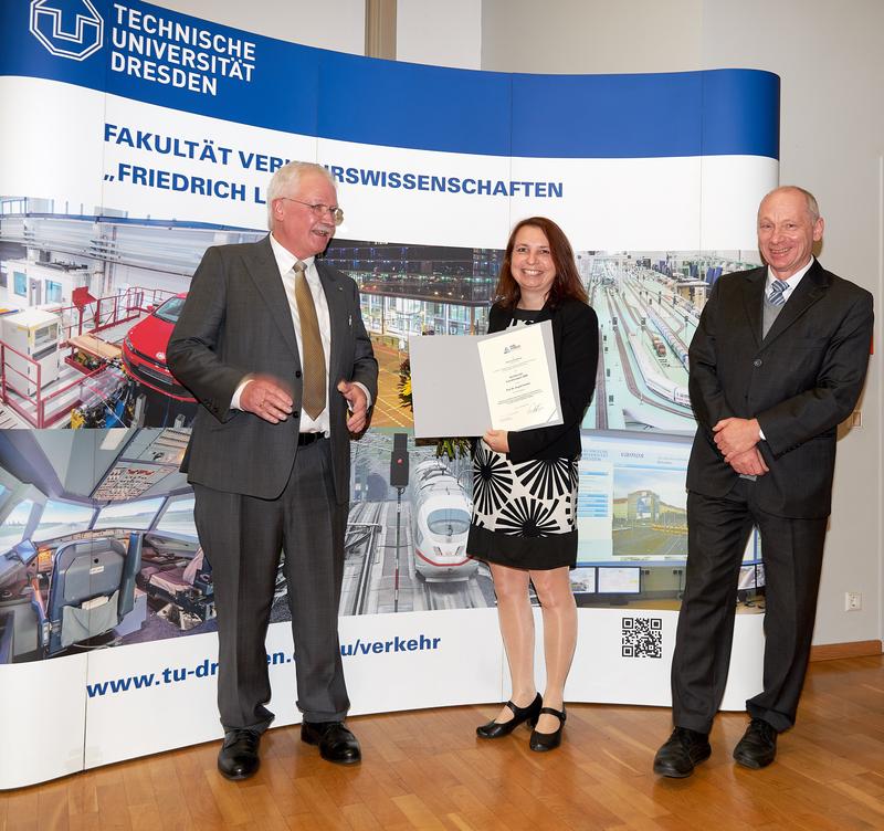 Dr. Martin Vossloh, Chairman of the Karl Vossloh Foundation, Prof. Angela Francke, Prof. Udo Becker (second supervisor of Angela Francke's dissertation).