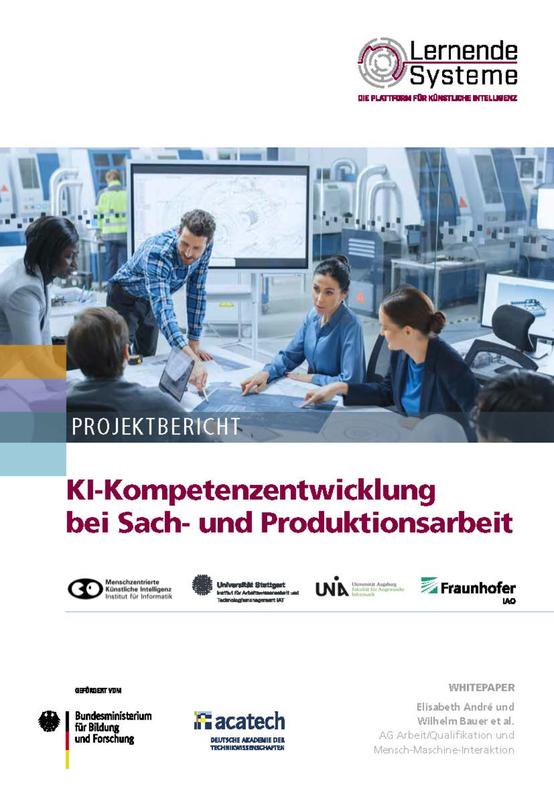 Der Projektbericht "KI-Kompetenzentwicklung bei Sach- und Produktionsarbeit" der Plattform Lernende Systeme