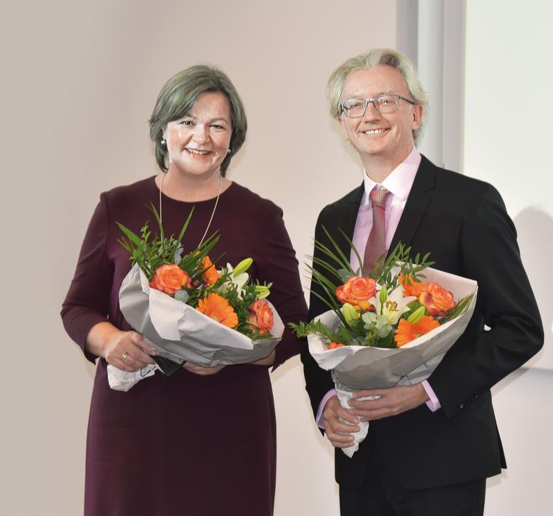 Freuen sich über das positive Wahlergebnis: Präsidentin Prof. Dr. Birgit Schaufler und Vizepräsident Prof. Dr. Andreas Schwarz