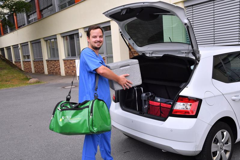 Christian Maschmeier ist Koordinator für die postmortale Gewebespende; hier am Klinikum Südstadt Rostock, einem der größten Kooperationspartner der GTM-V.