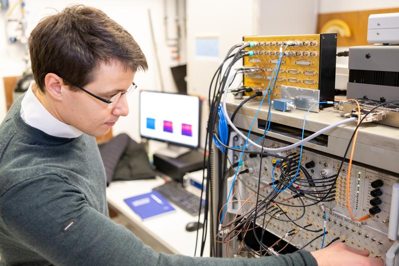 Mickael L. Perrin in his lab, exploring graphene nanoribbons.  