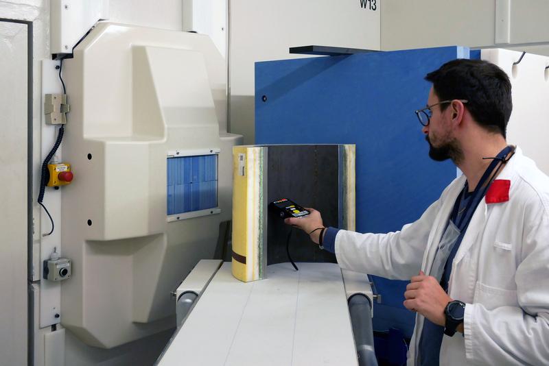 Zeljko Ilic adjusting a pipe segment for one of the neutron experiments at the instrument FANGAS.