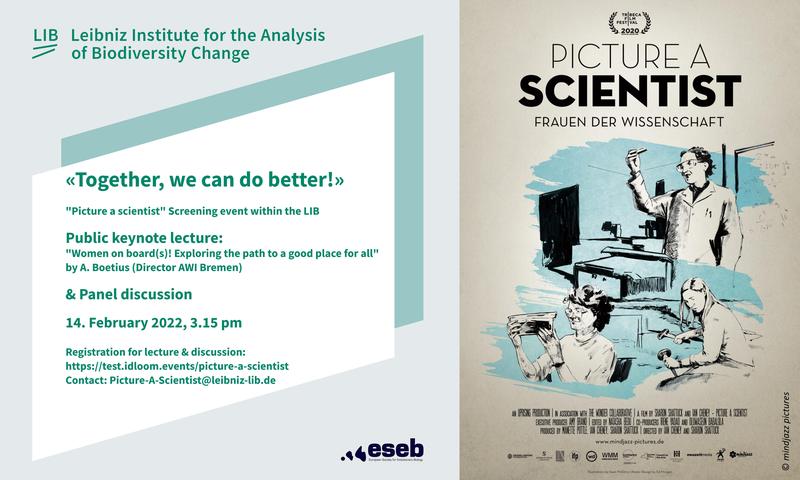  Online-Veranstaltung rund um die Dokumentation „Picture a Scientist“ und das Thema Frauen in der Wissenschaft mit öffentlichen Vortrag und Podiumsdiskussion.