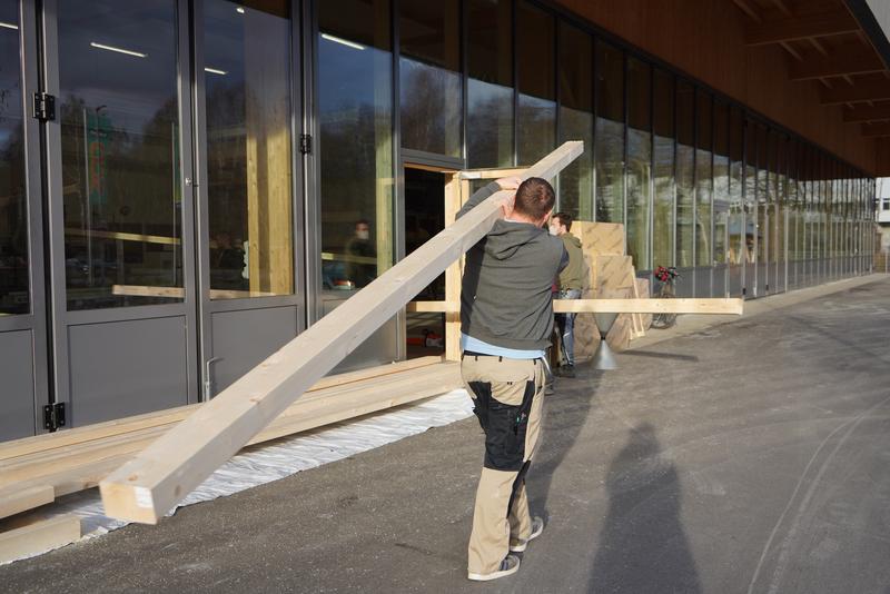 Aufbau des Technik-Moduls für die Demonstration Unit in Wuppertal