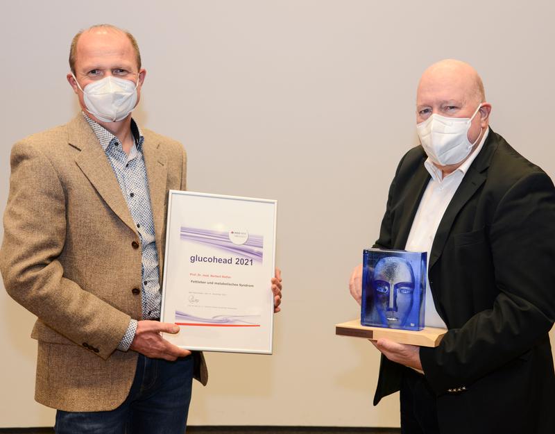 Preisträger Prof. Dr. Norbert Stefan und Prof. Dr. Dr. h.c. Diethelm Tschöpe, Direktor des Diabeteszentrums am HDZ NRW, Bad Oeynhausen