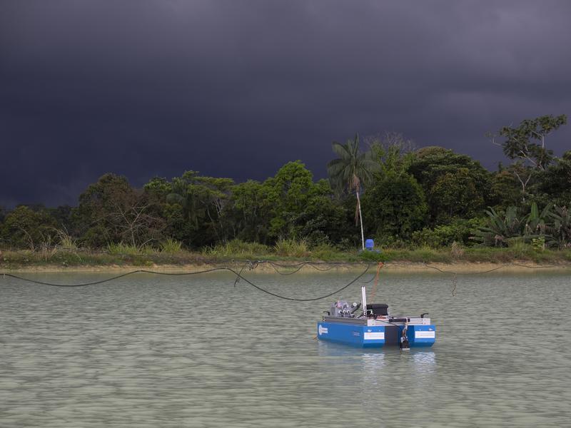 Der Mess-Roboter im Einsatz bei der ersten Amazonas-Forschungsreise des Teams im Oktober 2021.