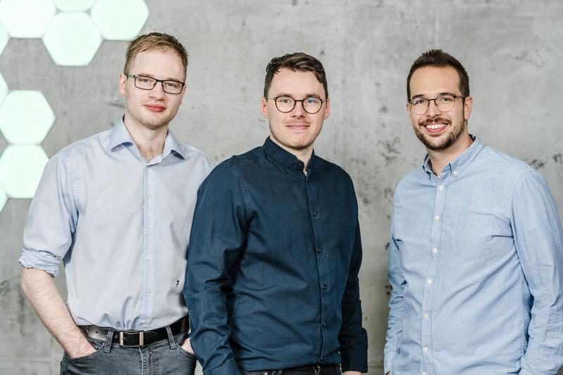 Das Gründungsteam von aimed analytics (von links): Karsten Waltemathe, Dr. Patrick Günther und Dr. Kevin Baßler. 