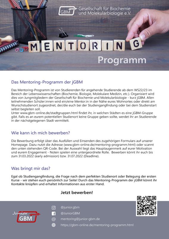 Mentoring Programm der Junior-GBM