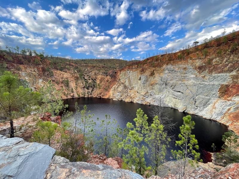 The Rio Tinto – "Red River" – in the Spanish province of Huelva: The bright oranges and reds of the water and sediments are created by various microorganisms.